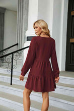 Load image into Gallery viewer, V-Neck Long Sleeve Mini Dress