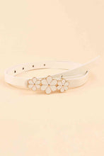 Load image into Gallery viewer, Flower Decor Skinny PU Belt