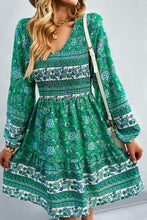 Load image into Gallery viewer, Bohemian V-Neck Balloon Sleeve Dress