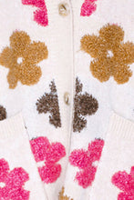 Load image into Gallery viewer, Flower Pattern Button Up Cardigan with Pockets