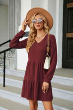 Load image into Gallery viewer, V-Neck Long Sleeve Mini Dress