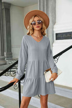 Load image into Gallery viewer, V-Neck Long Sleeve Mini Dress