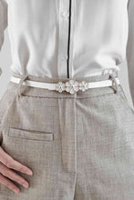 Load image into Gallery viewer, Flower Decor Skinny PU Belt