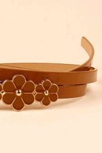 Load image into Gallery viewer, Flower Decor Skinny PU Belt