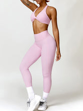 Load image into Gallery viewer, Twisted Halter Neck Bra and High Waist Leggings Active Set