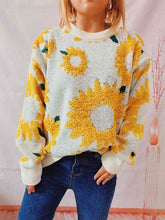 Load image into Gallery viewer, Sunflower Dropped Shoulder Long Sleeve Sweater