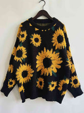 Load image into Gallery viewer, Sunflower Dropped Shoulder Long Sleeve Sweater
