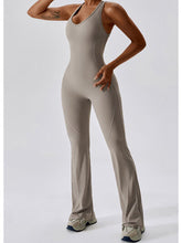 Load image into Gallery viewer, Cutout Wide Strap Bootcut Active Jumpsuit