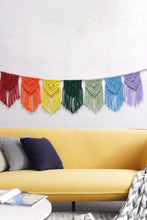 Load image into Gallery viewer, Rainbow Fringe Macrame Banner