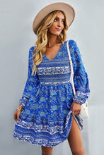 Load image into Gallery viewer, Bohemian V-Neck Balloon Sleeve Dress