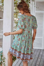 Load image into Gallery viewer, Tie Neck Short Sleeve Mini Dress