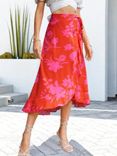 Load image into Gallery viewer, Floral Tied Ruffled Skirt
