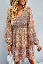 Load image into Gallery viewer, Bohemian V-Neck Balloon Sleeve Dress