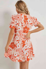 Load image into Gallery viewer, Floral Surplice Neck Flounce Sleeve Dress