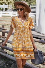 Load image into Gallery viewer, Bohemian V-Neck Short Sleeve Dress