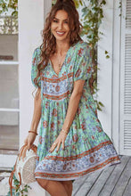 Load image into Gallery viewer, Tie Neck Short Sleeve Mini Dress