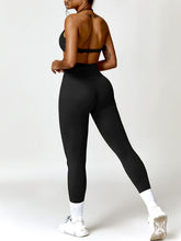 Load image into Gallery viewer, Twisted Halter Neck Bra and High Waist Leggings Active Set