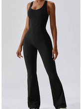 Load image into Gallery viewer, Cutout Wide Strap Bootcut Active Jumpsuit
