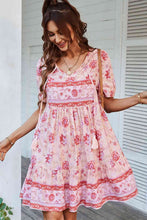 Load image into Gallery viewer, Tie Neck Short Sleeve Mini Dress