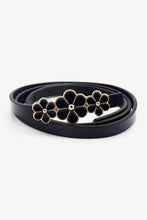 Load image into Gallery viewer, Flower Decor Skinny PU Belt