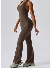 Load image into Gallery viewer, Cutout Wide Strap Bootcut Active Jumpsuit